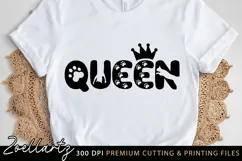 Cat Queen SVG Cat Mom SVG Paw Print SVG Queen T-shirt Design Product Image 1