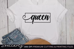 Queen SVG Cut File Mothers Day T-shirt Mug Tote Bag Design Product Image 1