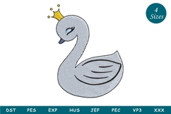 Queen Swan Embroidery Design Product Image 1
