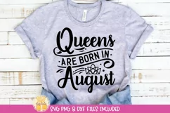 August Girl Birthday Queen Quote on Shirt Mockup 