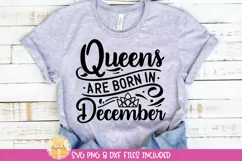 December Birthday Queen Quote on Shirt Mockup