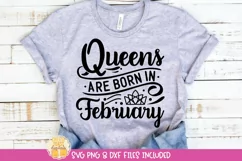 February Birthday Queen Quote on Shirt Mockup