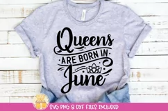 June Birthday Queen Quote on Shirt Mockup