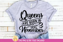November Birthday Queen Quote on Shirt Mockup