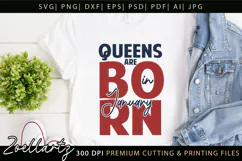 Queens Birthday January SVG Gifts for Her Baby Girl T-shirt Product Image 2
