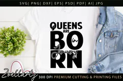 Queens Birthday January SVG Gifts for Her Baby Girl T-shirt Product Image 1