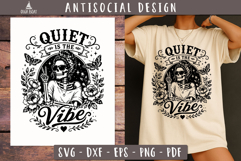 Quiet Vibe Skull SVG PNG Antisocial design