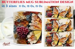3d butterflies ans flowers sublimation mug wrap design is design of 3d butterfly with flowers in quilling technique. This mug wrap design is presented in 3 sizes: 11 Oz, 12 Oz, 15 Oz.