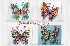 Quilling Butterfly sublimation | Tumbler wrap Product Image 2