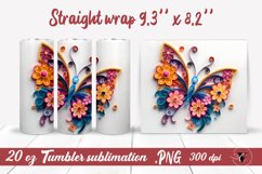 Butterfly tumbler | Quilling tumbler Product Image 1
