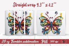 Butterfly quilling | Tumbler sublimation wrap Product Image 1