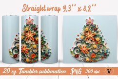 3D Christmas tree sublimation | Qulling Tumbler Product Image 1