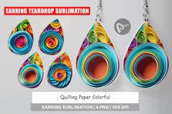 Earring Teardrop Quilling Paper Colorful Product Image 1