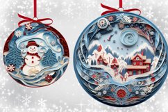 Quilling 3D Round Christmas Ornaments Bundle Sublimation PNG Product Image 3