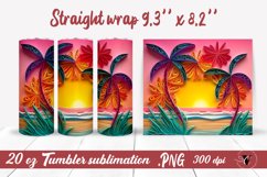 Sunset sublimation | Quilling Tumbler wrap Product Image 1