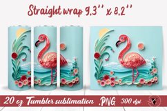 Quilling Flamingo l Tumbler sublimation design Product Image 1