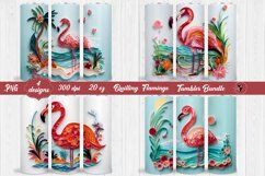 Quilling Flamingo sublimation | Tumbler wrap Product Image 1