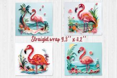 Quilling Flamingo sublimation | Tumbler wrap Product Image 2