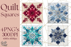 Quilt Squares Clipart PNG Rustic Patchwork Product Image 1