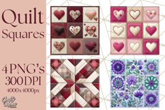 Quilt Squares Clipart PNG Rustic Patchwork Product Image 1