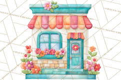 Quilted Town Clipart, Patchwork Village PNG, Cartoon Quilted Product Image 3