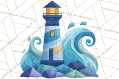 Quilted Town Clipart, Patchwork Village PNG, Cartoon Quilted Product Image 5