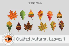 Quilted Fabric PNG Leaves 1 Product Image 1
