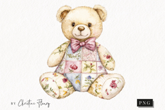 Quilted Bear Clipart | Cottagecore PNG Product Image 1