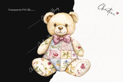 Quilted Bear Clipart | Cottagecore PNG Product Image 2