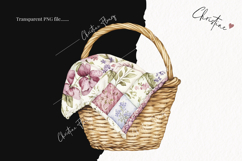 Quilted Basket Clipart | Cottagecore PNG Product Image 2