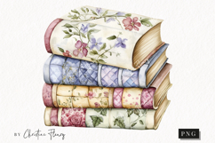 Quilted Books Clipart | Cottagecore PNG Product Image 1