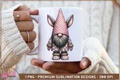 Easter Bunny Gnome sublimation png, Quilted Gnome bunny png Product Image 2