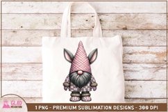 Easter Bunny Gnome sublimation png, Quilted Gnome bunny png Product Image 3