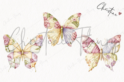 Quilted Butterflies Clipart | Cottagecore PNG Product Image 3
