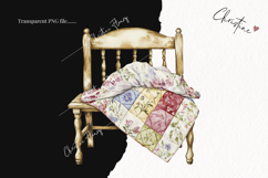 Quilted Chair Clipart | Cottagecore PNG Product Image 2