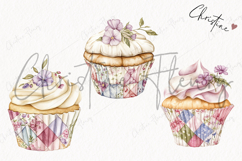 Quilted Cupcakes Clipart | Cottagecore PNG Product Image 3