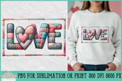 Quilted Love Heart Pillow | Valentine Sublimation Product Image 1