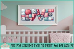 Quilted Love Heart Pillow | Nursery Wall Art Product Image 1