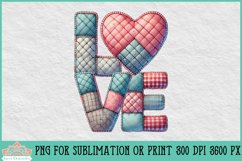 Quilted Love Heart Pillow | Valentine Sublimation Product Image 2