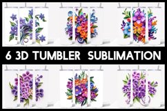 6 3D Vinca Flowers Tumbler Sublimation | Paper Quilling Product Image 1