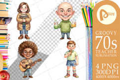 Quirky 70s Human Teacher Sublimation Product Image 1