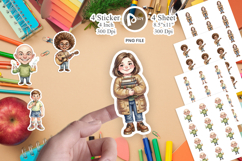Quirky 70s Human Teacher Sticker Product Image 1