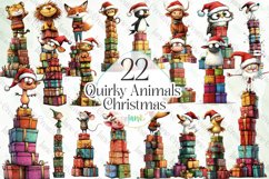 Quirky Animals Christmas Sublimation Product Image 1