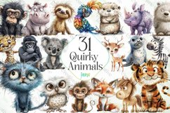 Quirky Animals Sublimation Clipart Product Image 1