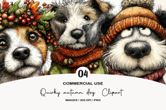 Quirky autumn dog Clipart Product Image 1