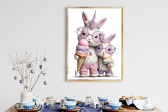 Quirky Baby Unicorn With Bunny Clipart Product Image 3
