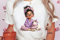 Quirky Baby Unicorn With Girl Clipart Product Image 2