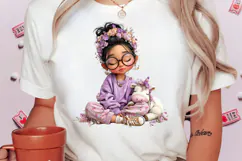 Quirky Baby Unicorn With Girl Clipart Product Image 2