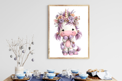 Quirky Baby Unicorn With Girl Clipart Product Image 3