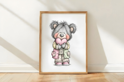 Quirky Bear and Hearts Clipart Product Image 3
